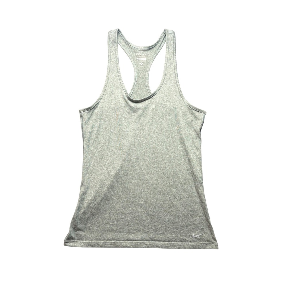 Nike Tank Top Womens Small Gray Heathered Dri-FIT Racerback Athletic Gym Shirt
